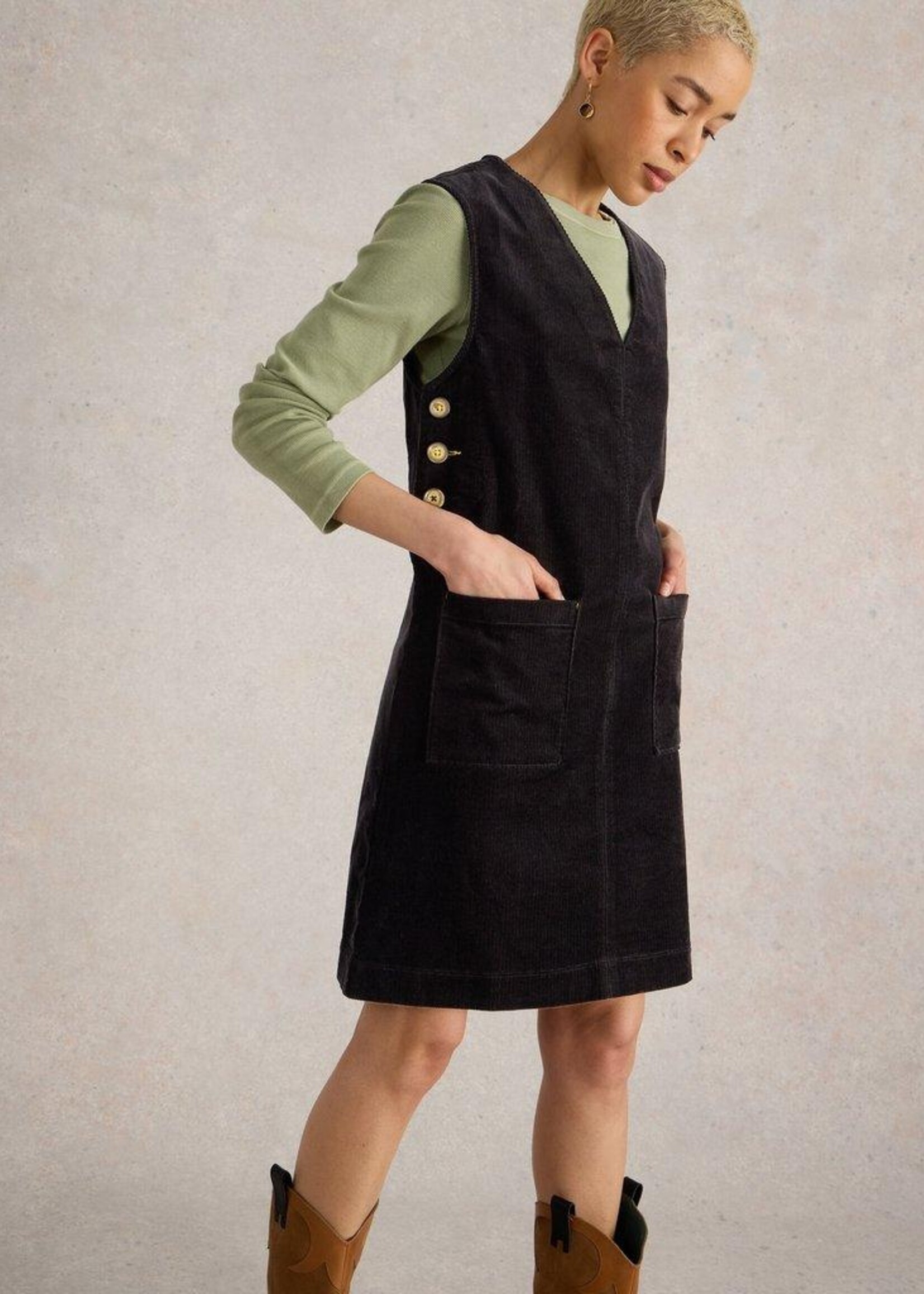 White Stuff White Stuff Maple Cord Pinafore - Black