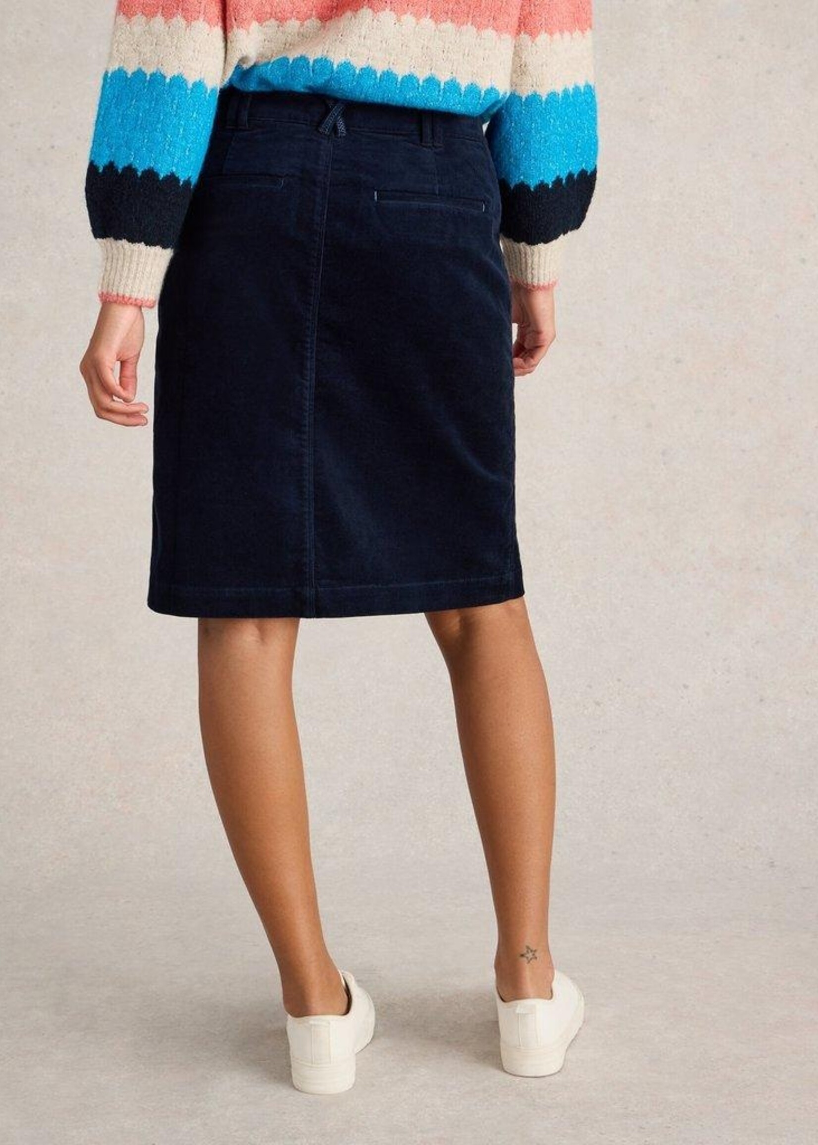 White Stuff White Stuff Melody Organic Cord Skirt - Dark Navy