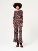 Surkana Surkana Jacquard Stretch Wide Leg Pants - Brown