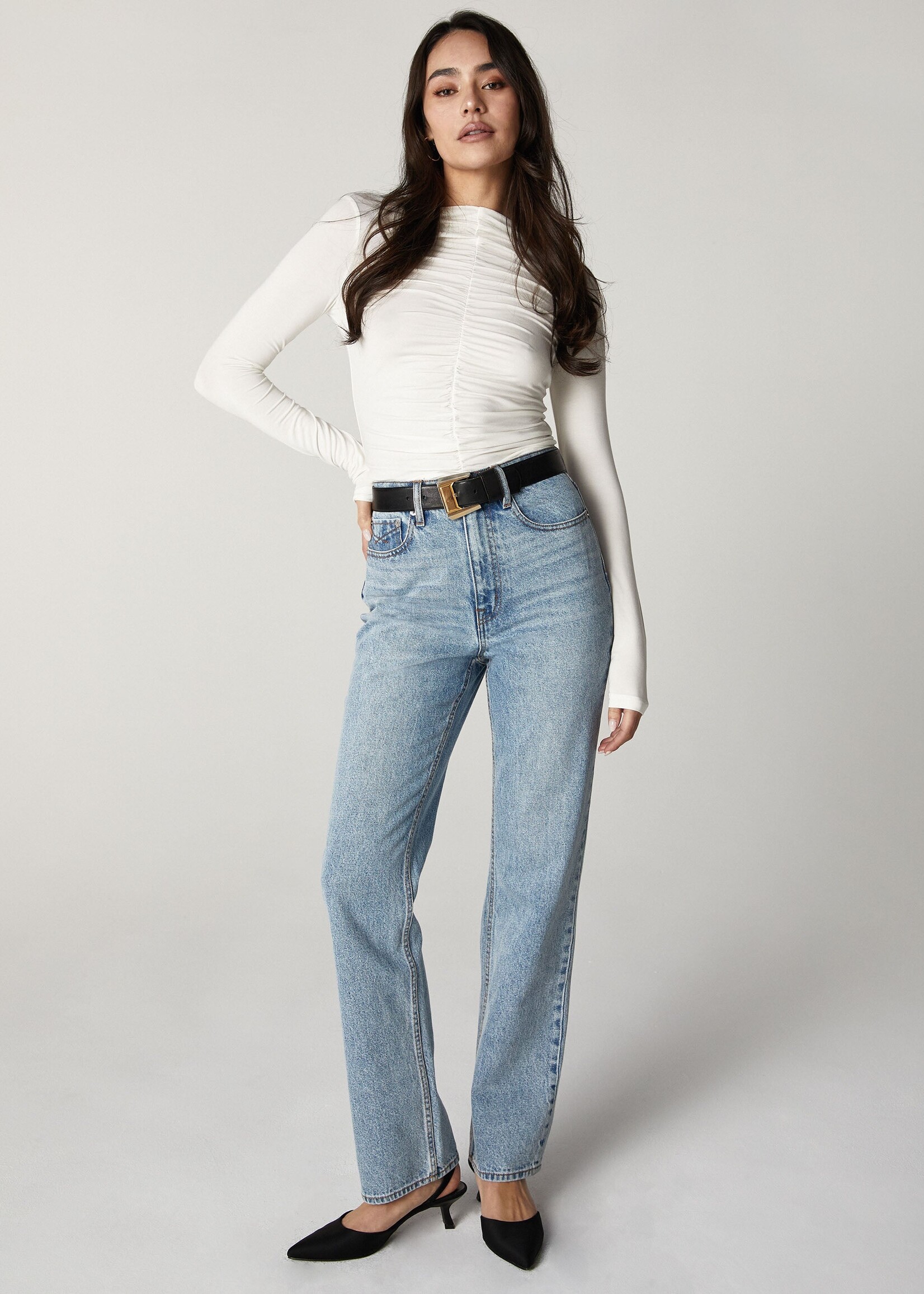 Unpublished Unpublished Pantalon Droit Taille Haute Rae - Nostalgie