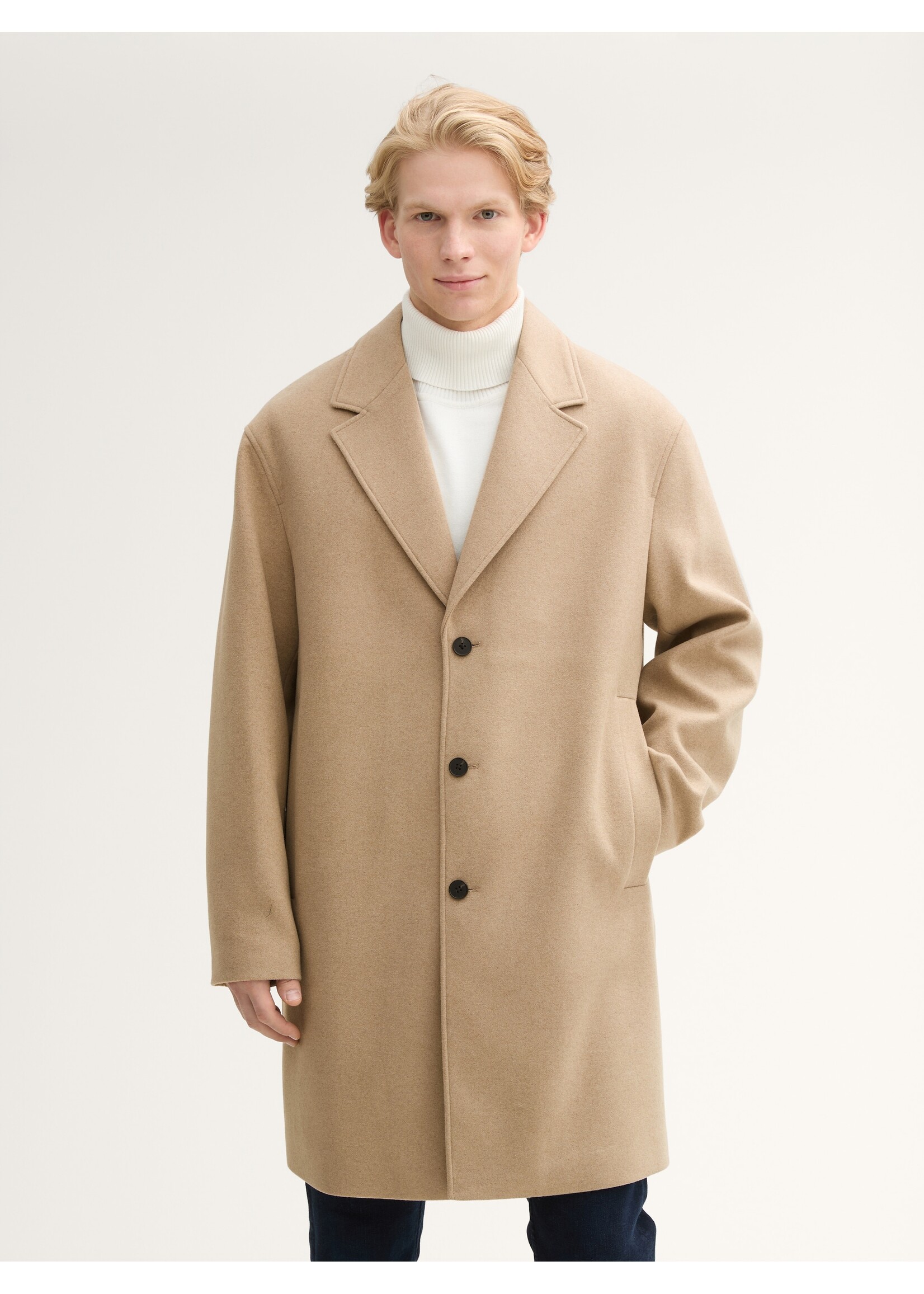 Tom Tailor Tom Tailor Relaxed Wool Coat - Foggy Beige