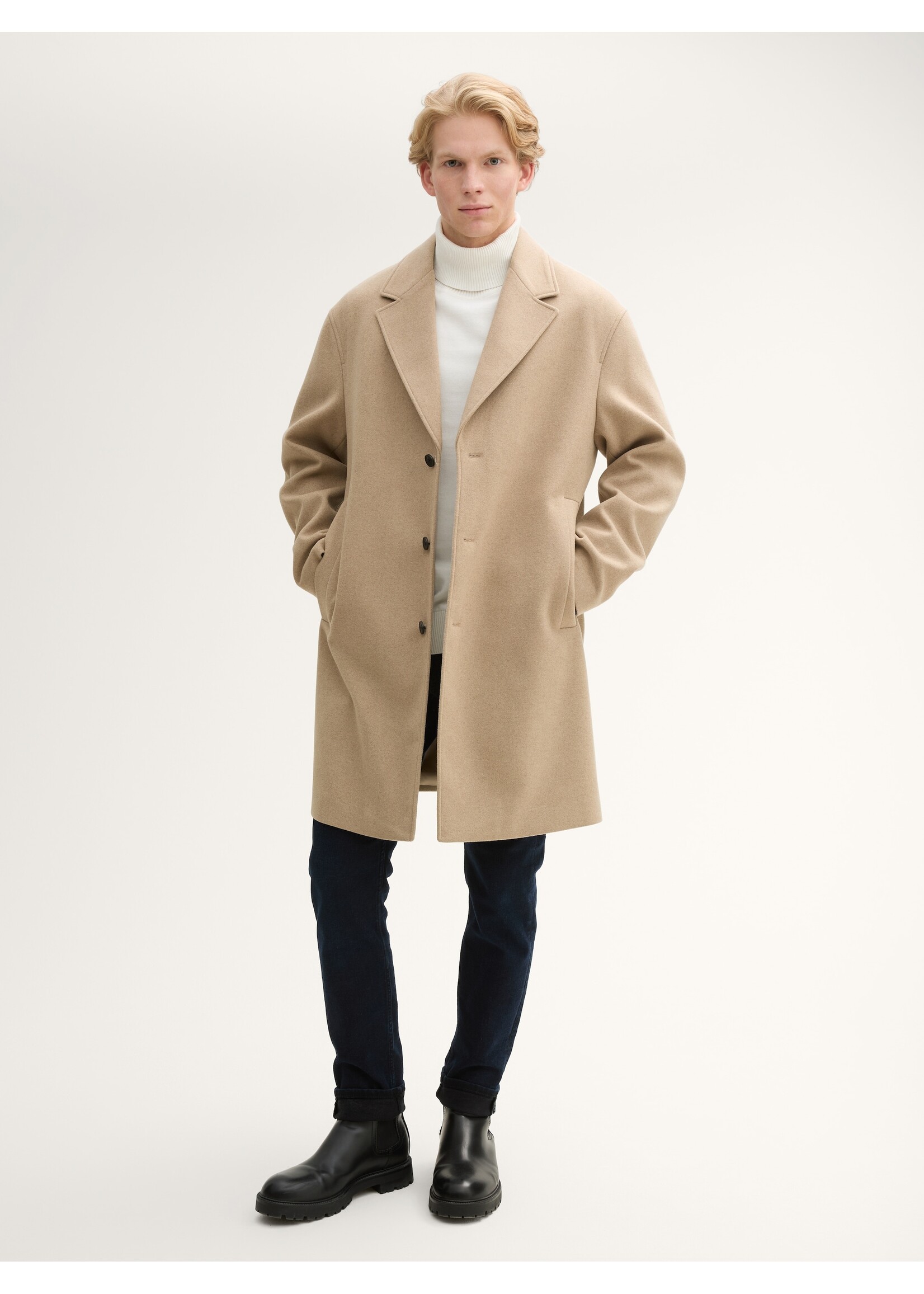 Tom Tailor Tom Tailor Relaxed Wool Coat - Foggy Beige