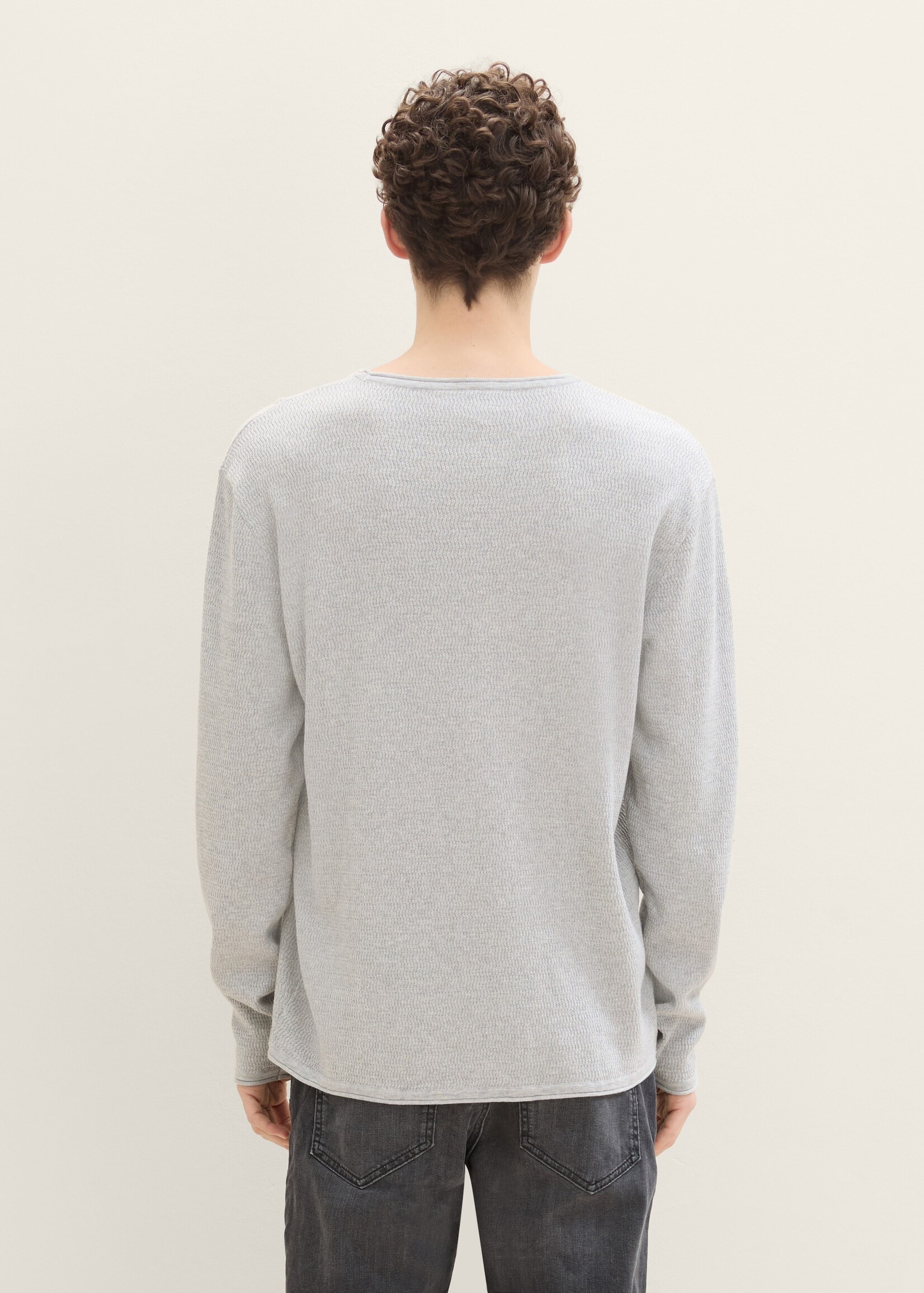 Tom Tailor Tom Tailor Structured Roll Edge Knit - Grey