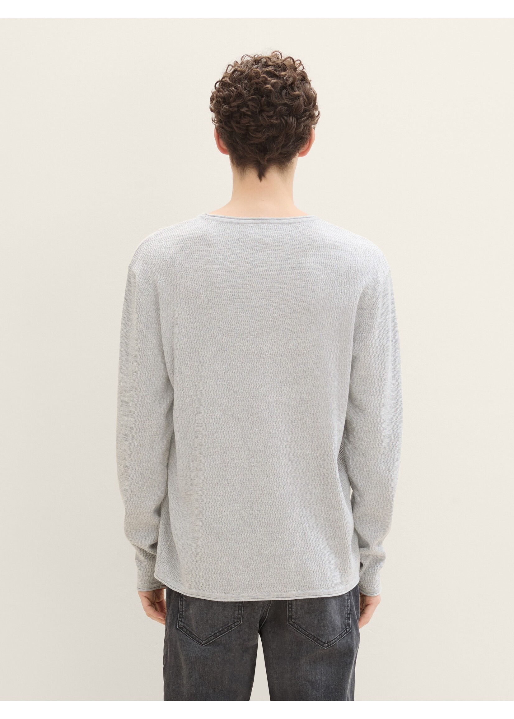 Tom Tailor Tom Tailor Tricot À Bords Roulés Structurés - Gris