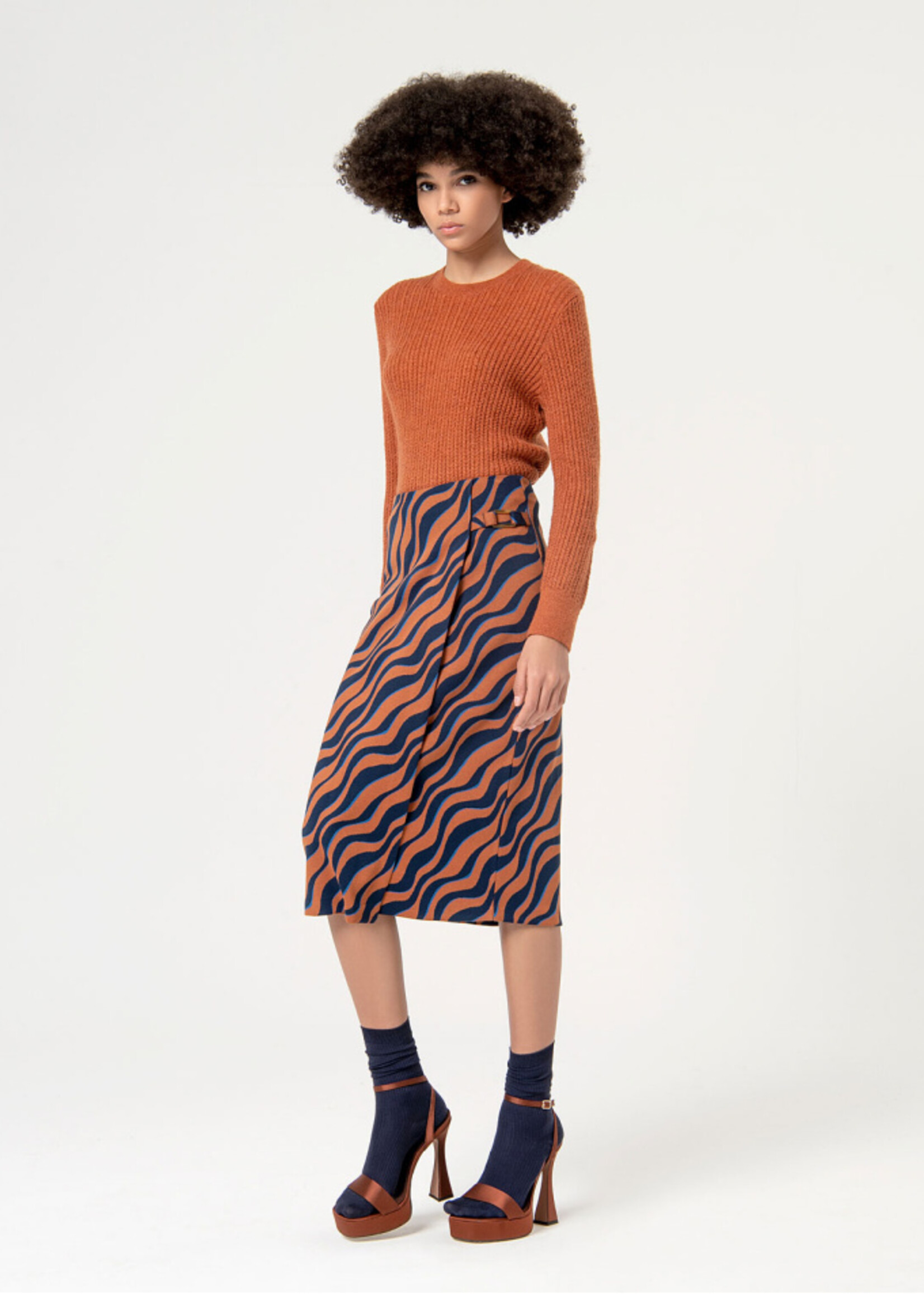 Surkana Surkana Jupe En Jacquard Croisé - Marron