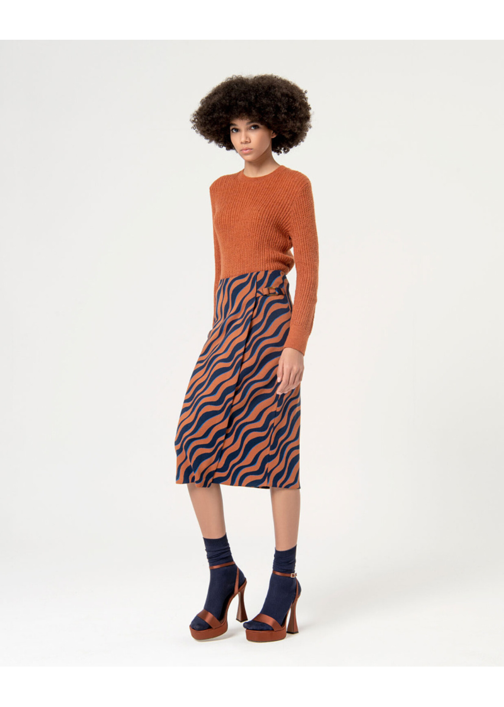 Surkana Surkana Crossed Jacquard Skirt - Brown