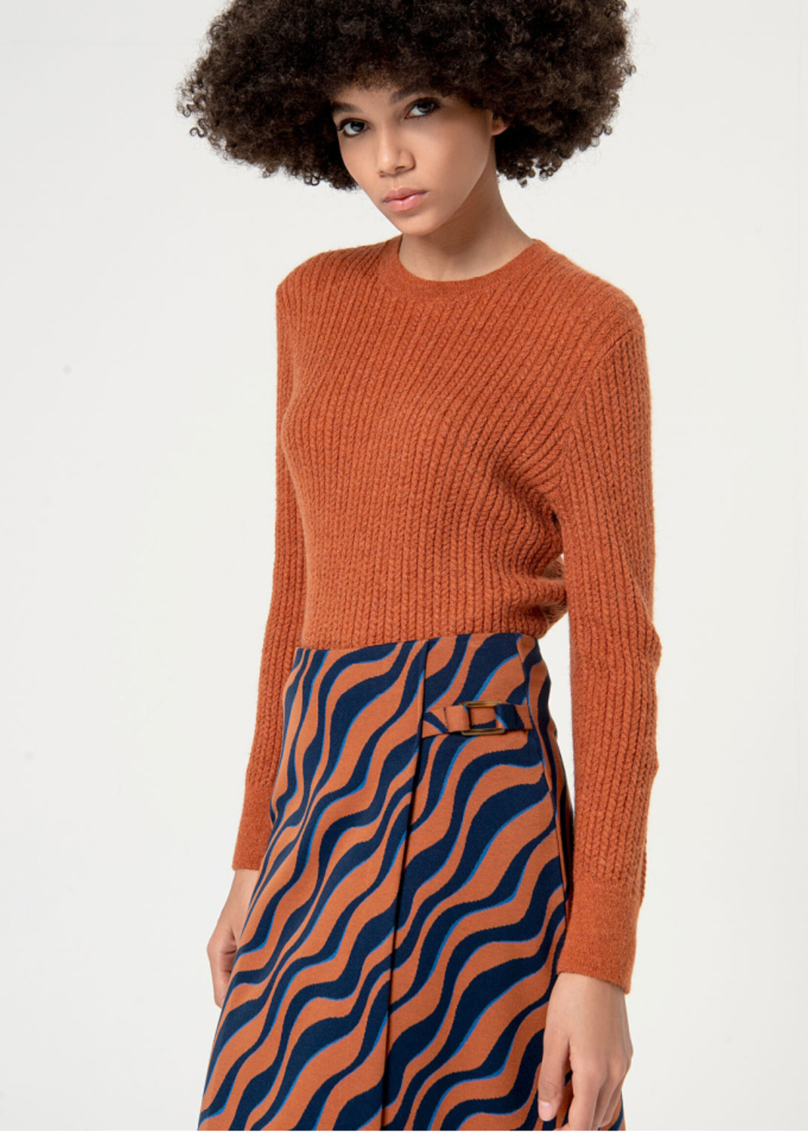 Surkana Surkana Jupe En Jacquard Croisé - Marron
