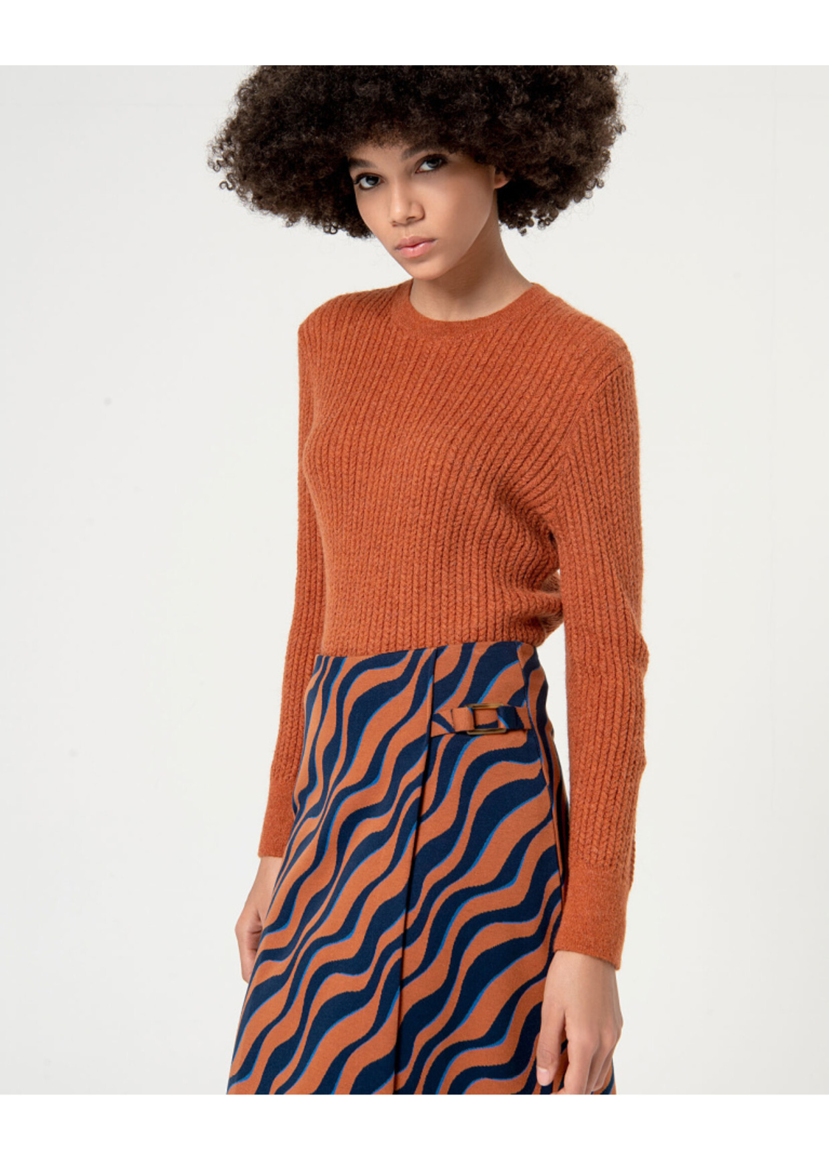 Surkana Surkana Jupe En Jacquard Croisé - Marron