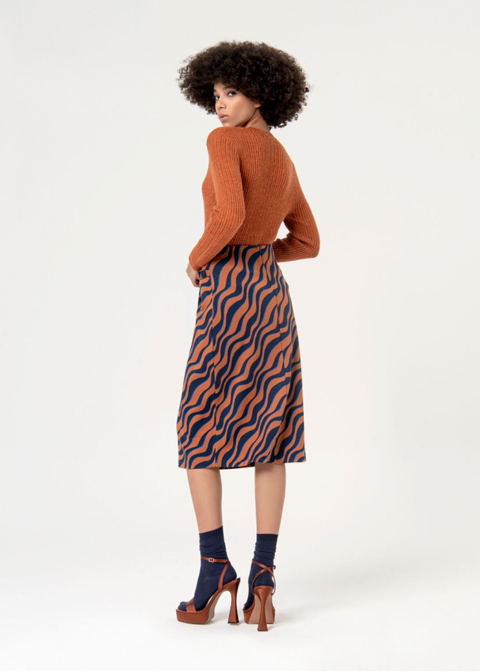 Surkana Surkana Jupe En Jacquard Croisé - Marron