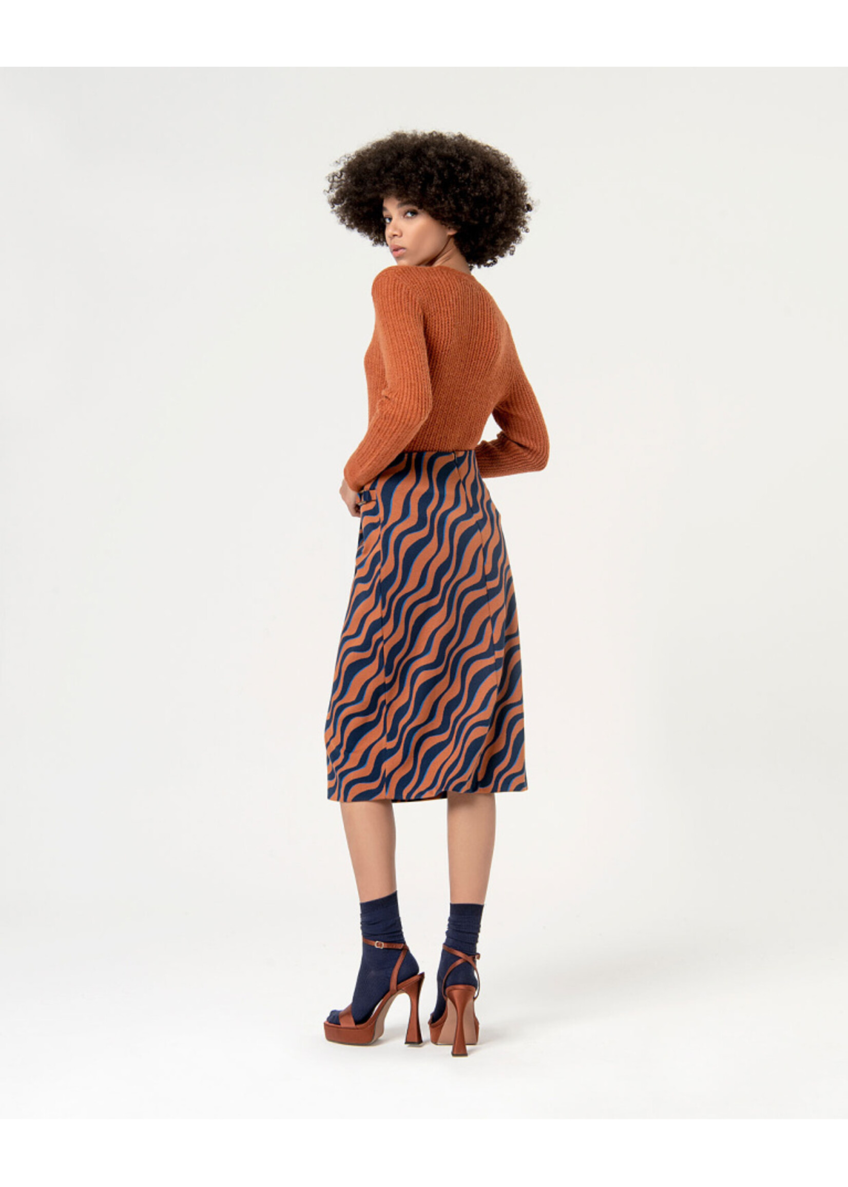 Surkana Surkana Jupe En Jacquard Croisé - Marron