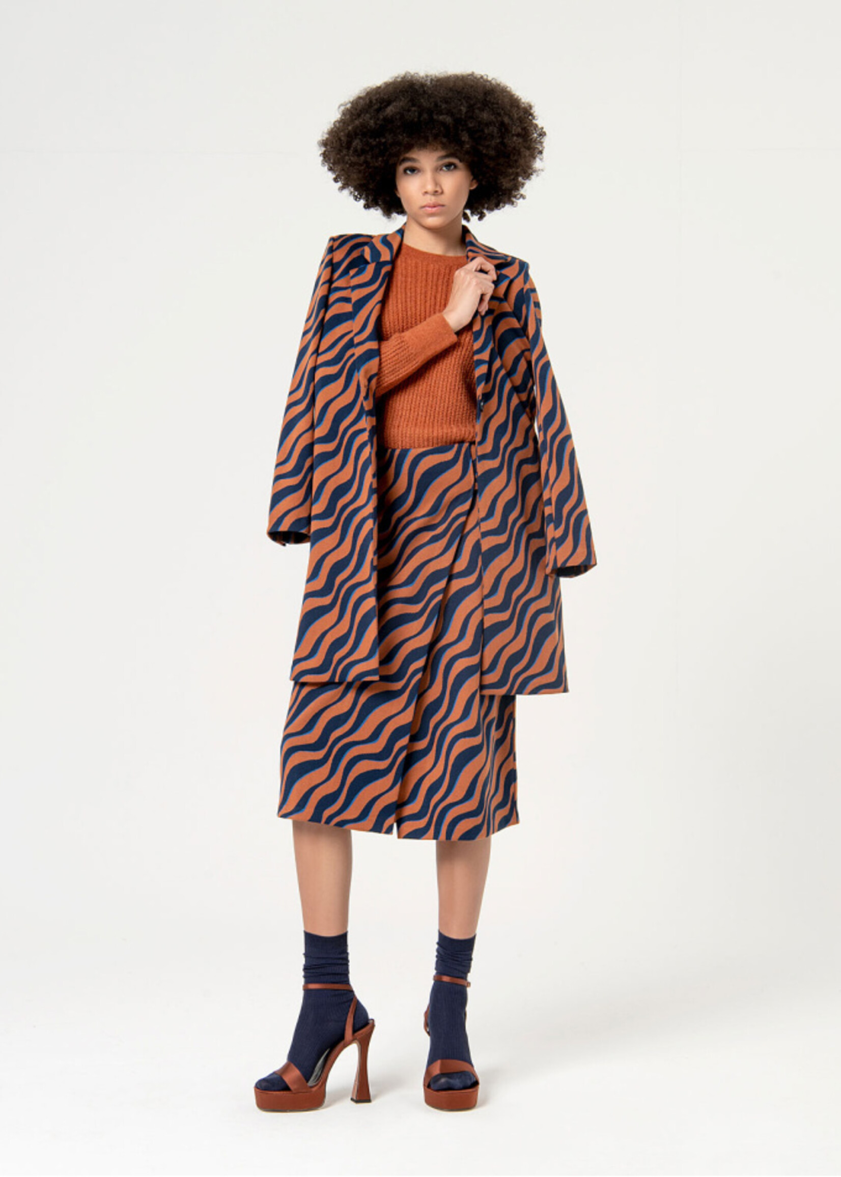 Surkana Surkana Jupe En Jacquard Croisé - Marron