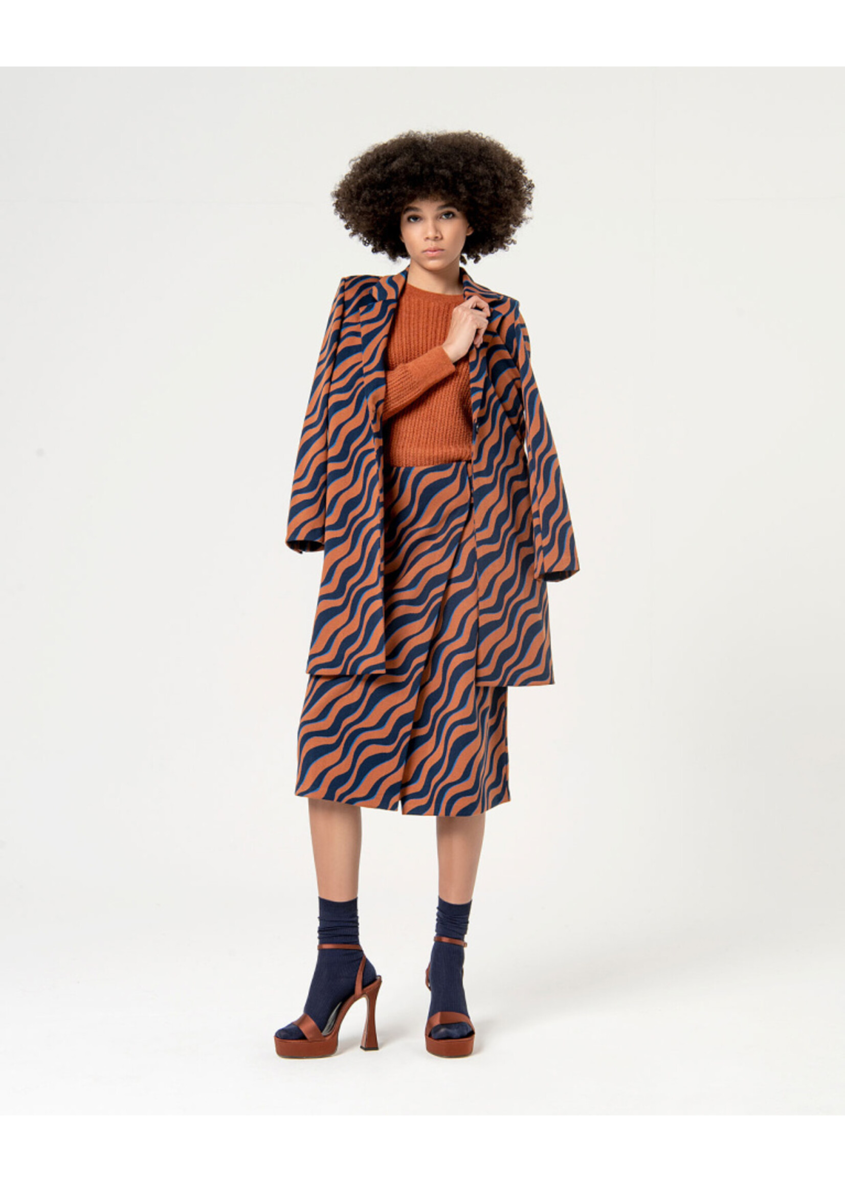 Surkana Surkana Crossed Jacquard Skirt - Brown