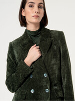 Surkana Surkana Manteau Long En Velours Lisse - Vert