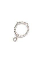Be-Blue Bague Élastique Charms (Quartz Clair) - Argent