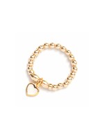Be-Blue Charms Elastic Ring (Heart) - Gold