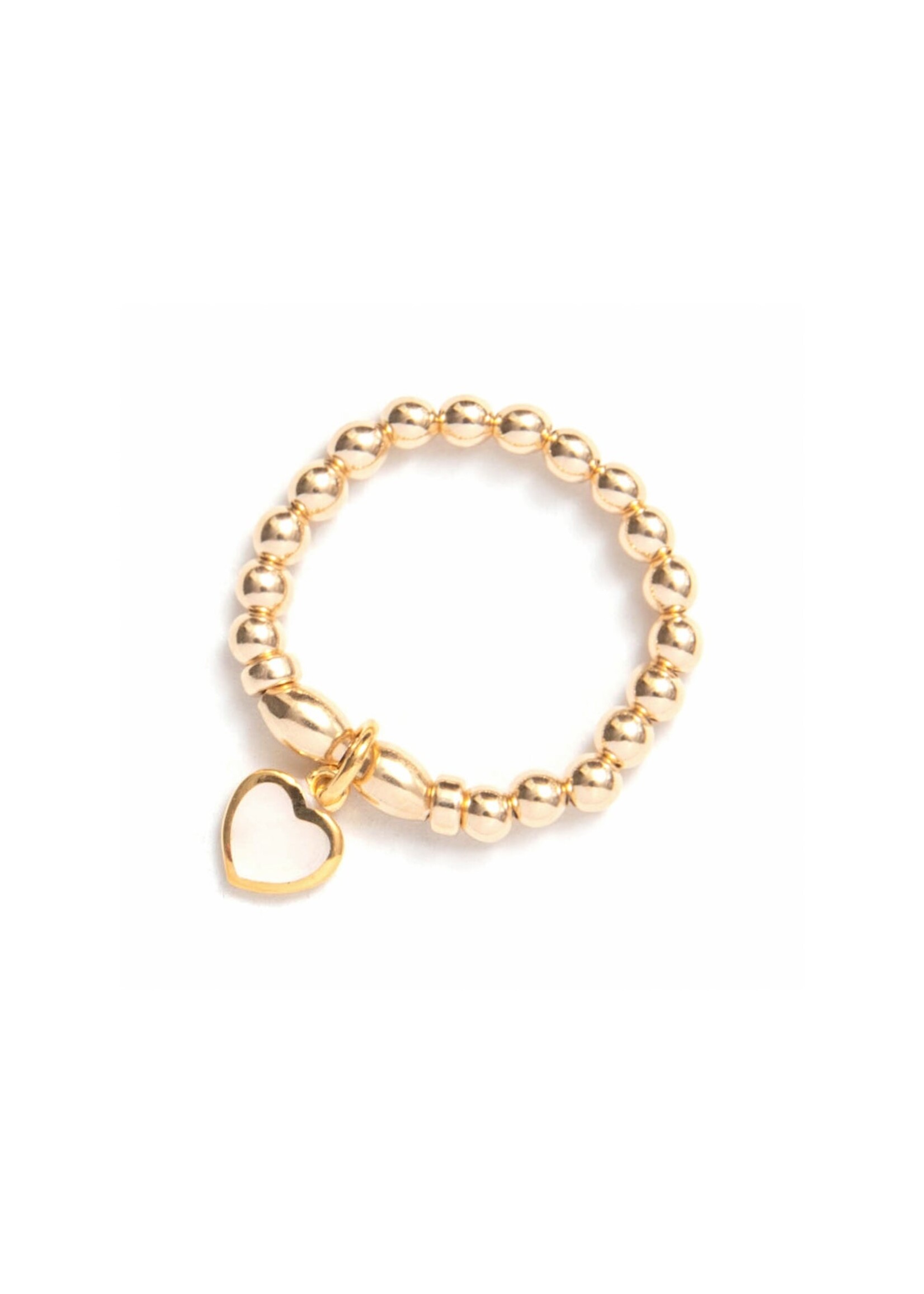 Be-Blue Charms Elastic Ring (Heart) - Gold