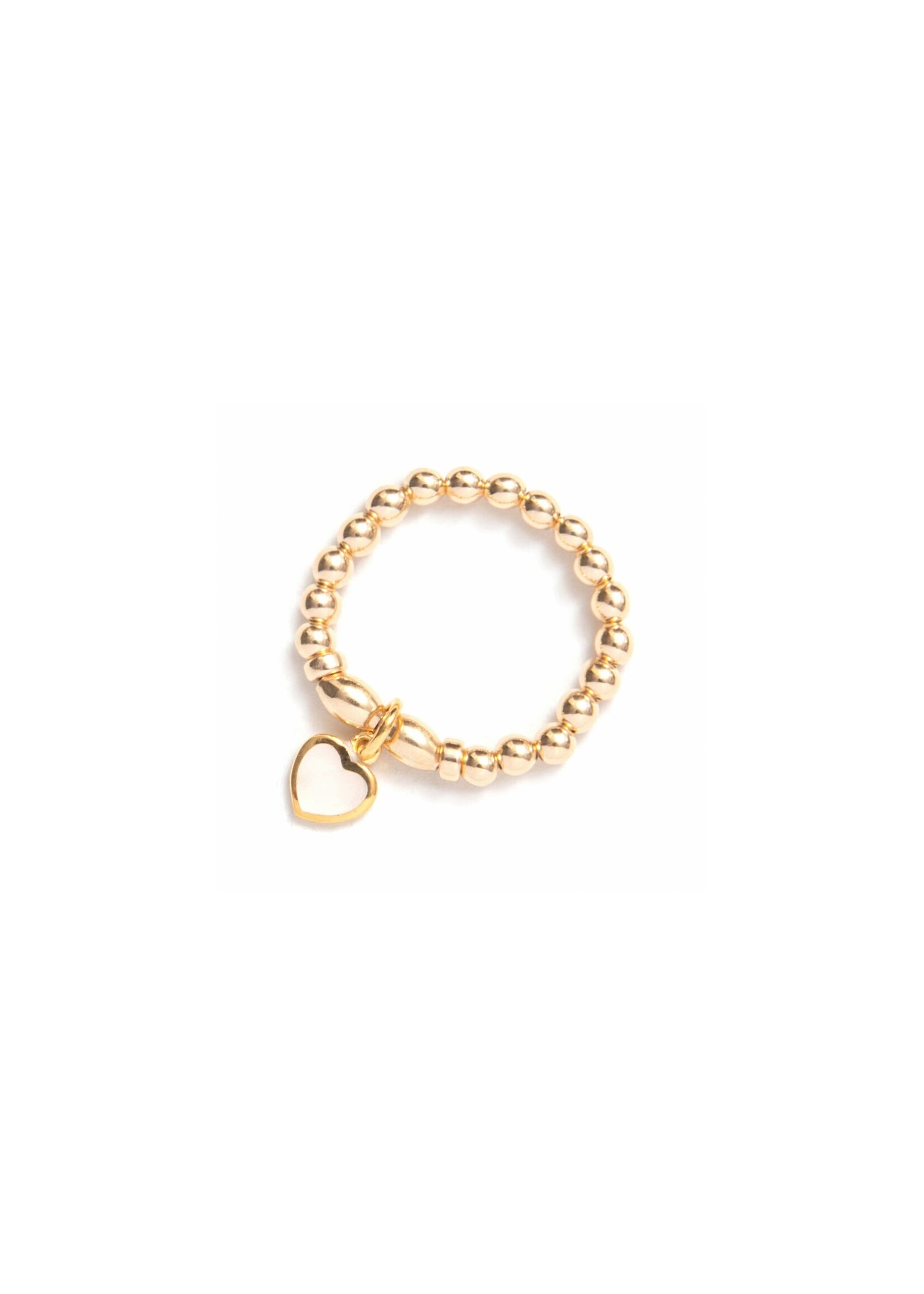 Be-Blue Bague Élastique Charms (Cœur) - Or