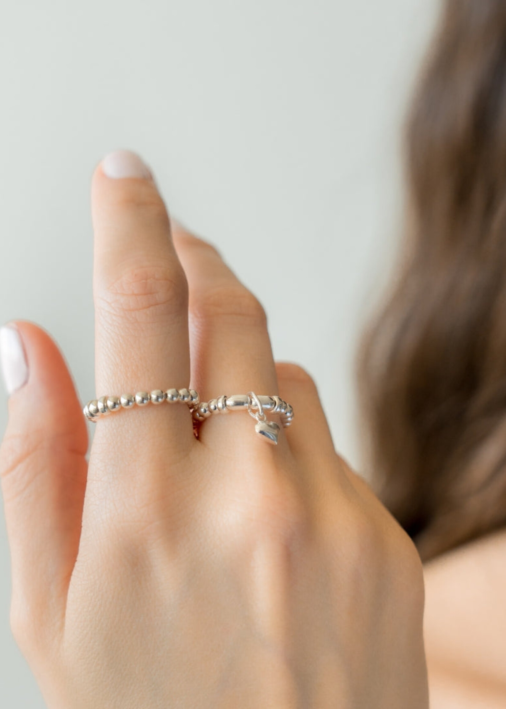 Be-Blue Be Tender Elastic Ring - Silver