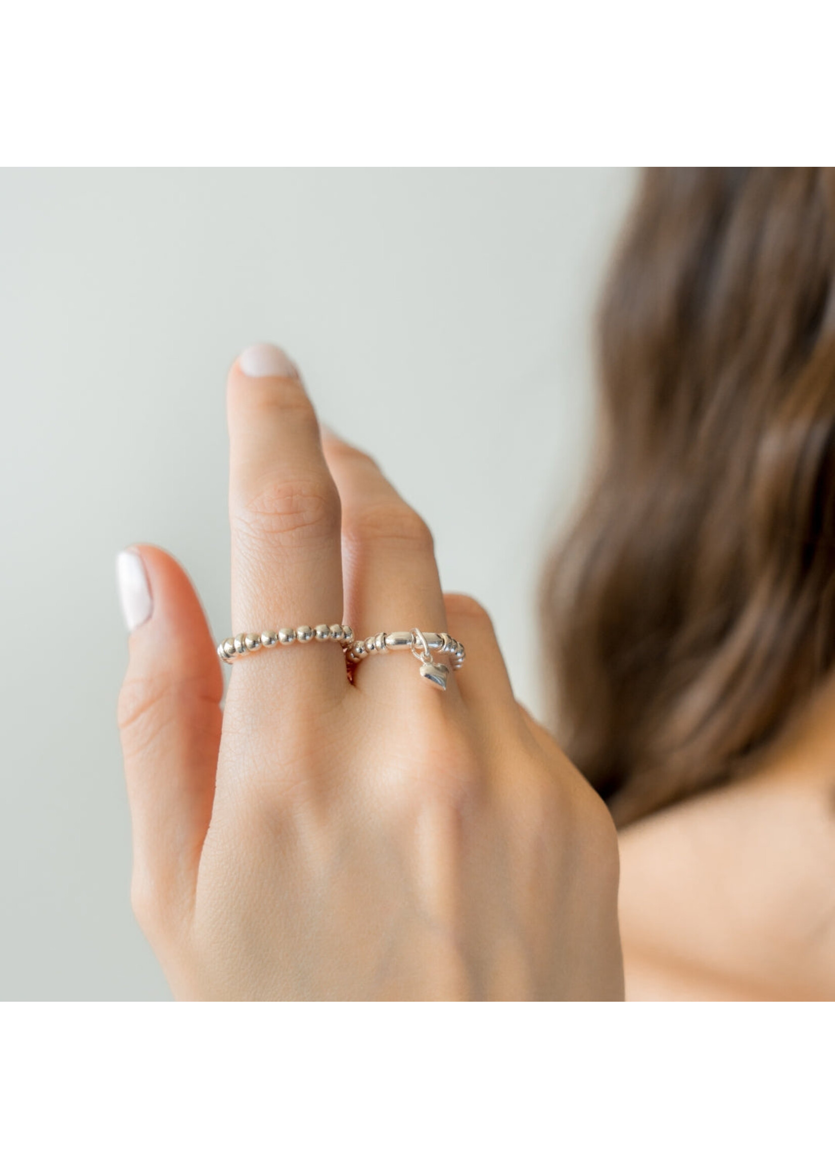 Be-Blue Be Timeless Elastic Ring - Silver