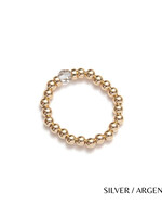 Be-Blue Classic Crystal Elastic Ring - Gold