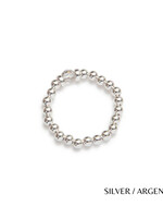 Be-Blue Classic Crystal Elastic Ring - Silver