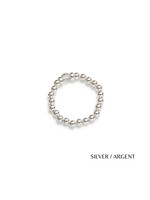 Be-Blue Bague Élastique Classique En Cristal - Argent