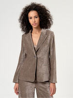 Surkana Surkana Plain Elastic Velvet Blazer - Stone