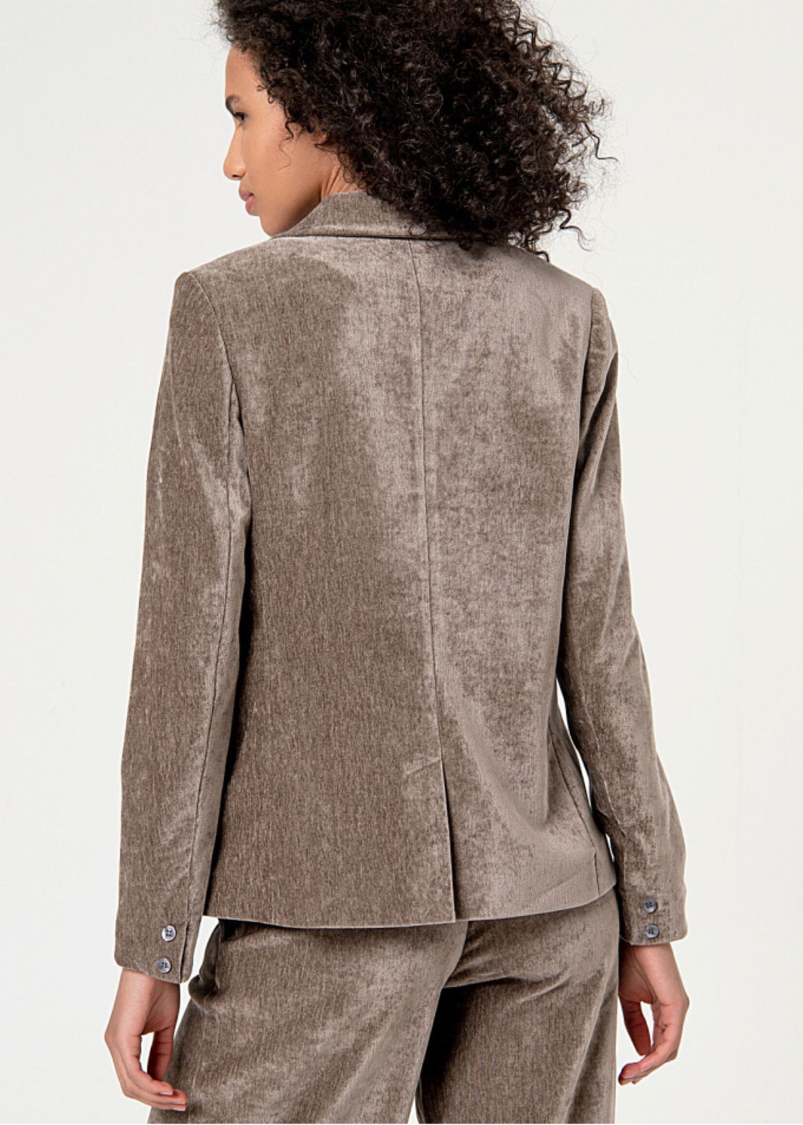 Surkana Surkana Blazer Uni En Velours Élastique - Pierre
