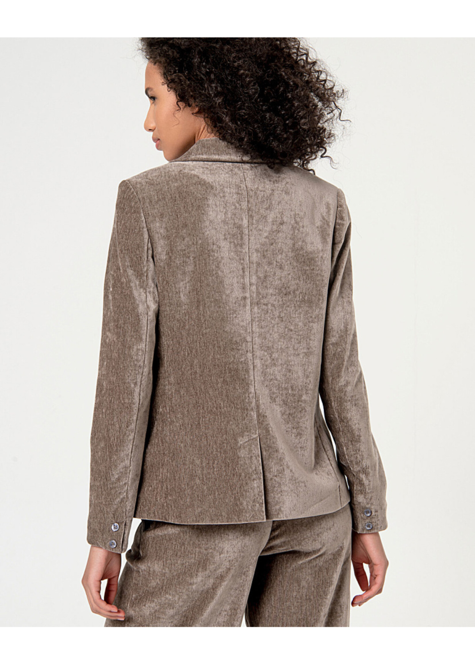 Surkana Surkana Blazer Uni En Velours Élastique - Pierre