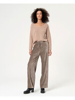Surkana Surkana Wide Leg Plain Velvet Pants - Stone