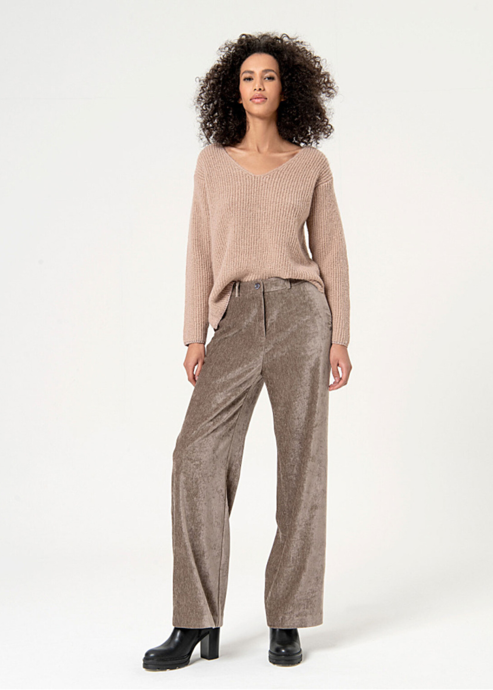 Surkana Surkana Pantalon Large En Velours Uni - Pierre