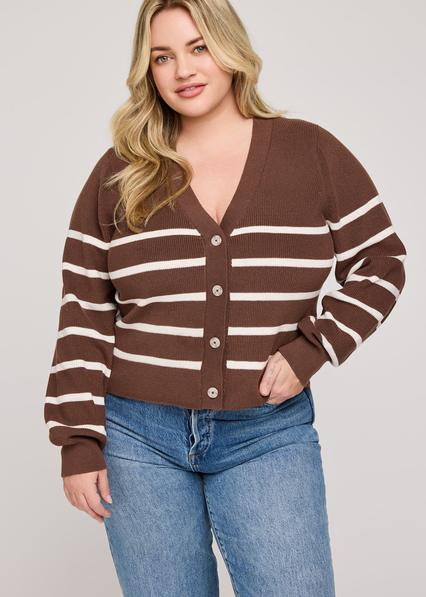 Gentle Fawn Eden Cardigan - Brunette Stripe