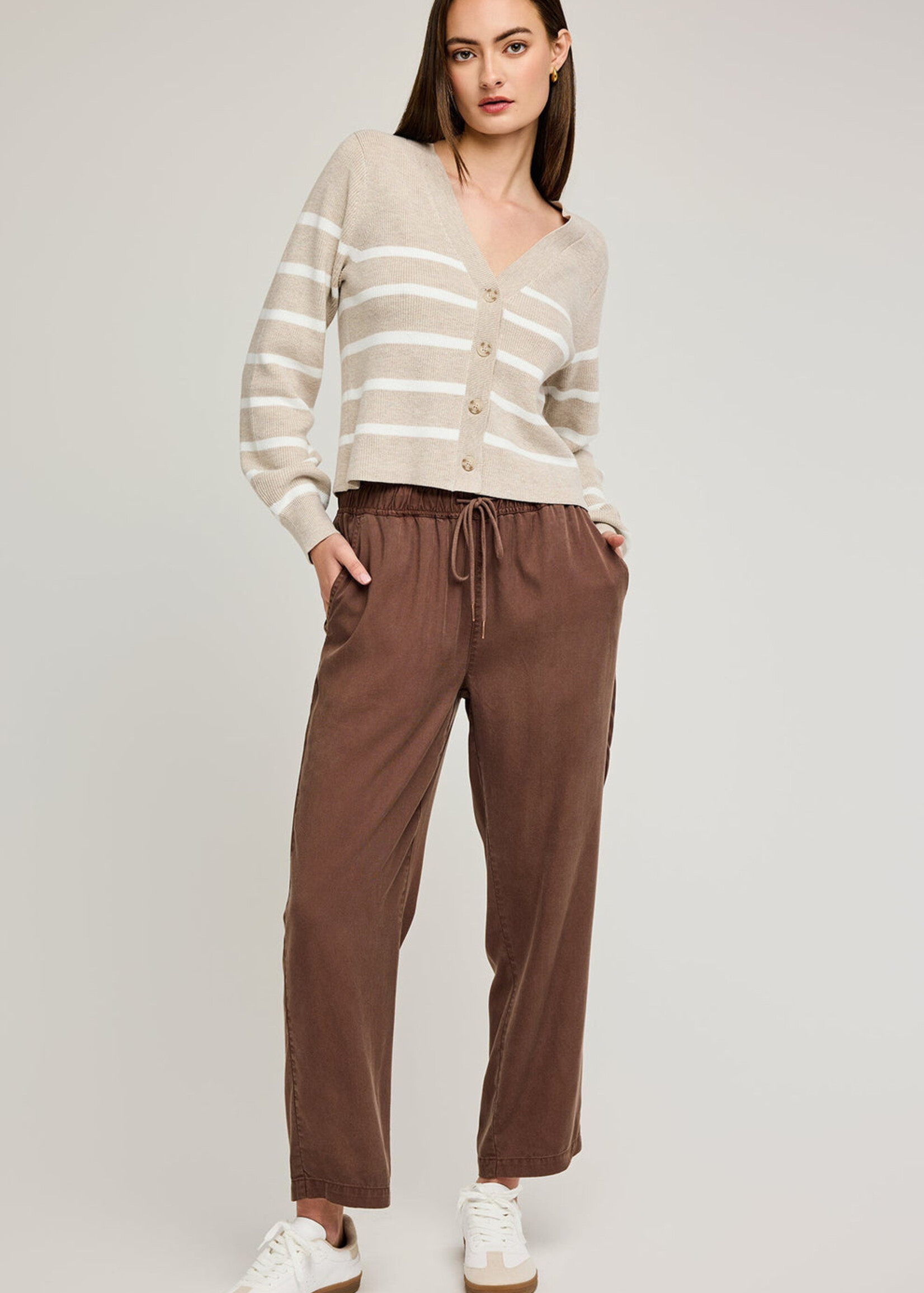 Gentle Fawn Eden Cardigan - Heather Oat Stripe
