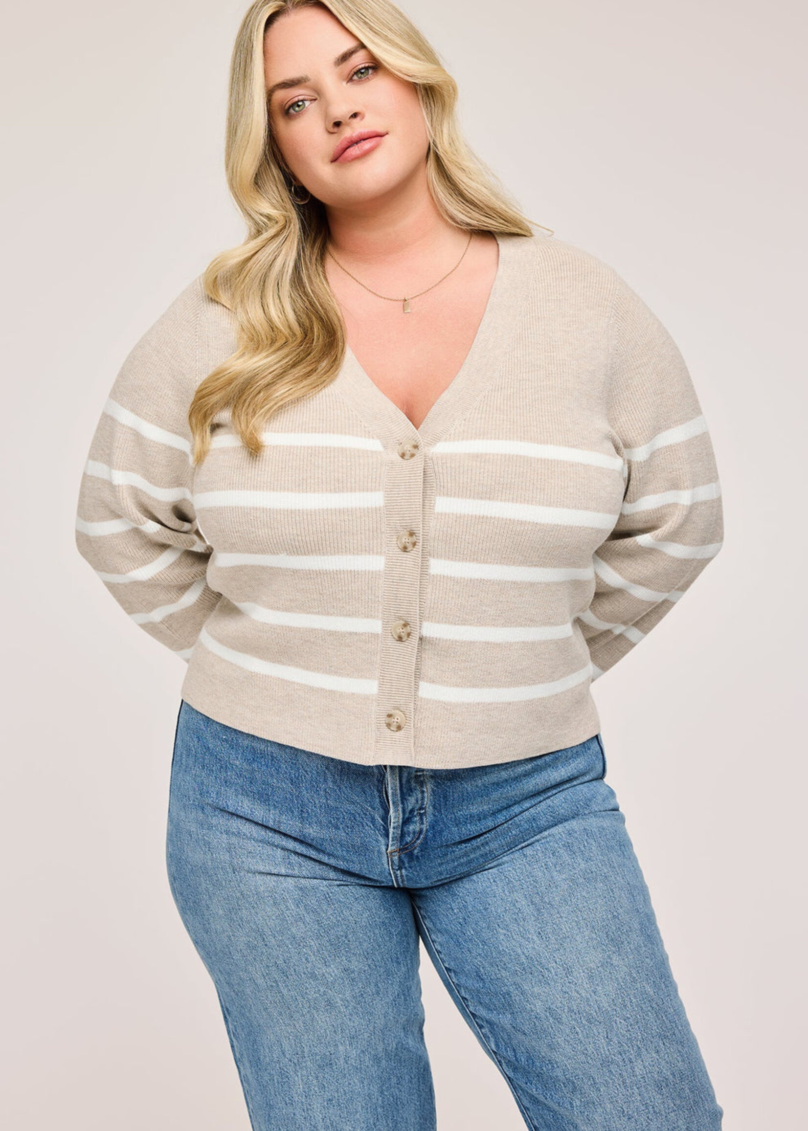 Gentle Fawn Cardigan Eden - Rayures Avoine Chiné