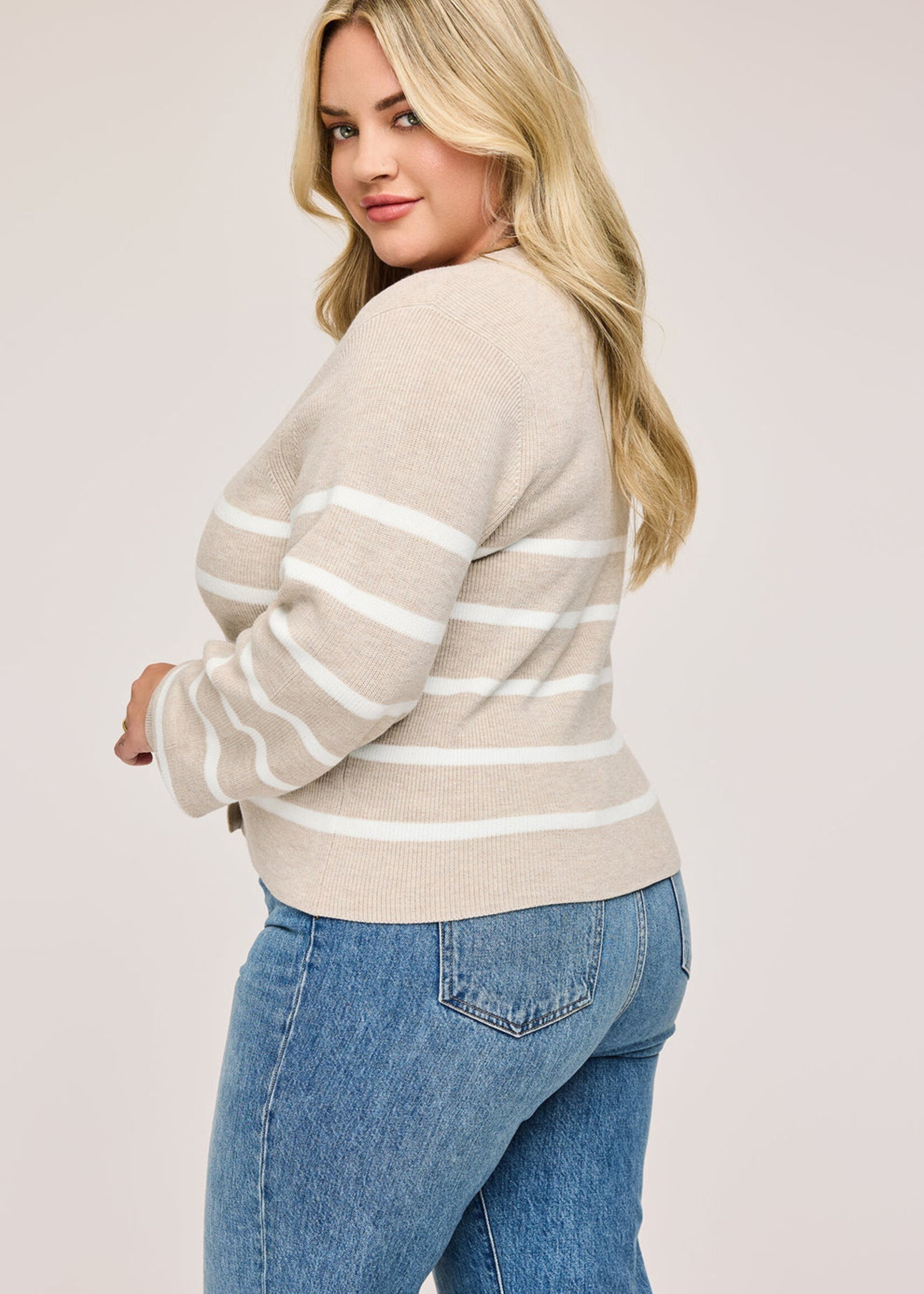 Gentle Fawn Eden Cardigan - Heather Oat Stripe