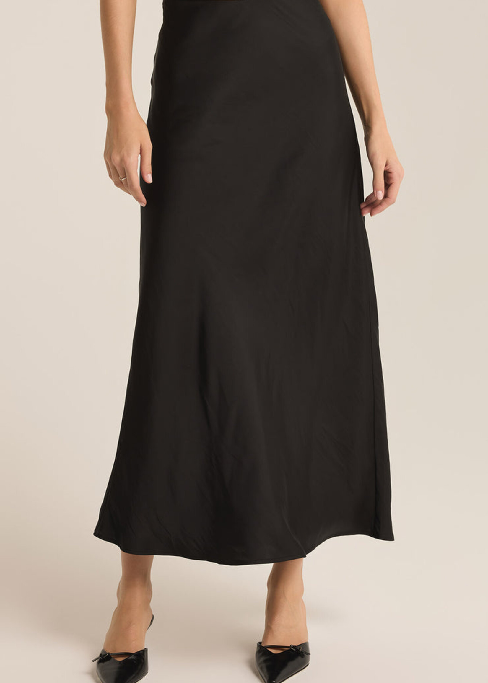 Z-Supply Z-Supply Jupe Mi-Longue Europa Luxe Sheen - Noir