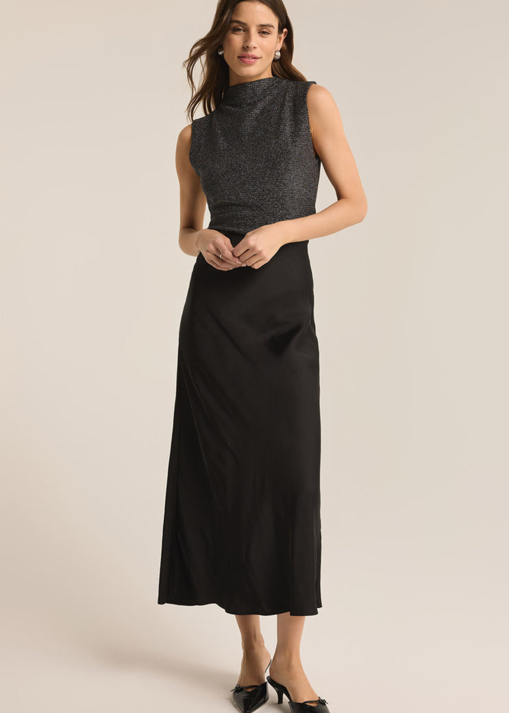 Z-Supply Z-Supply Europa Luxe Sheen Midi Skirt - Black