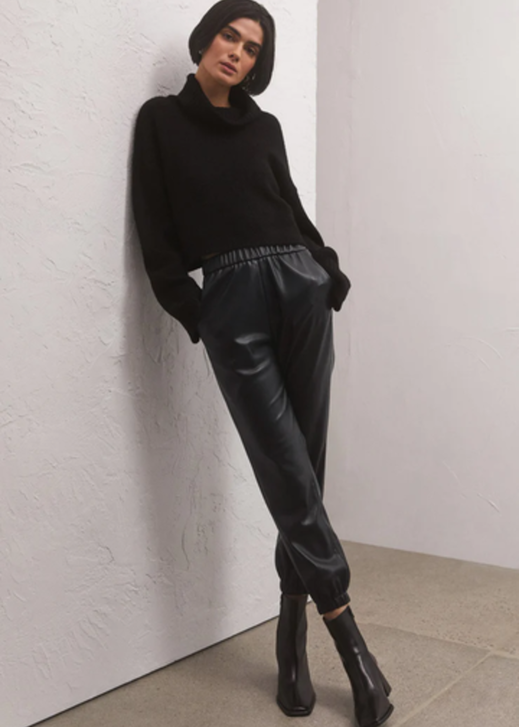 Z-Supply Z-Suppply Lenora Faux Leather Jogger - Black