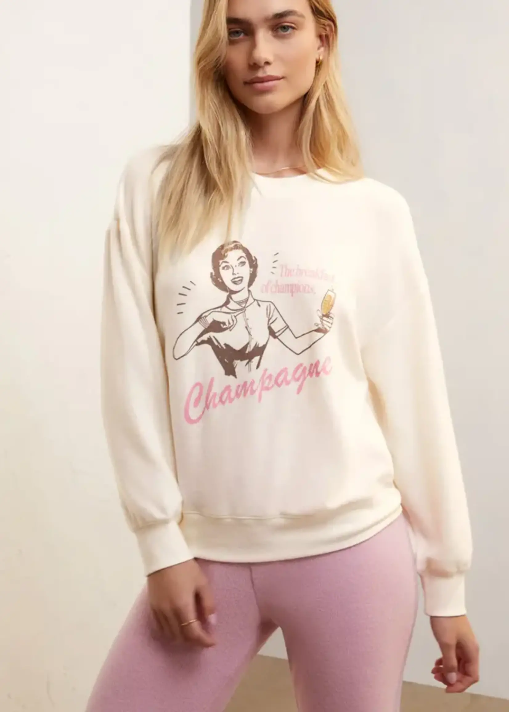 Z-Supply Z-Supply Sweat-Shirt Décontracté Couleur Champagne - Bone