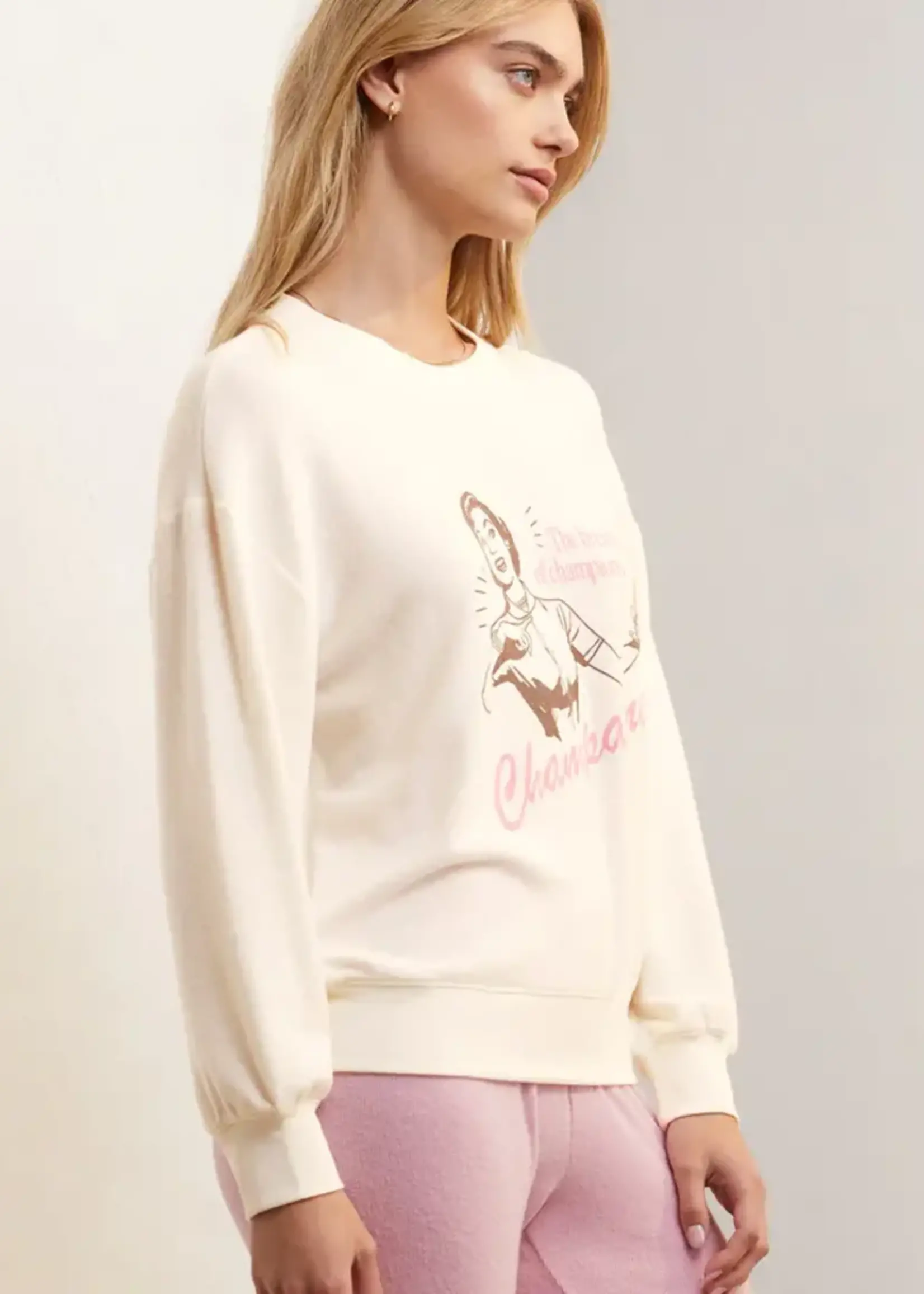 Z-Supply Z-Supply Sweat-Shirt Décontracté Couleur Champagne - Bone