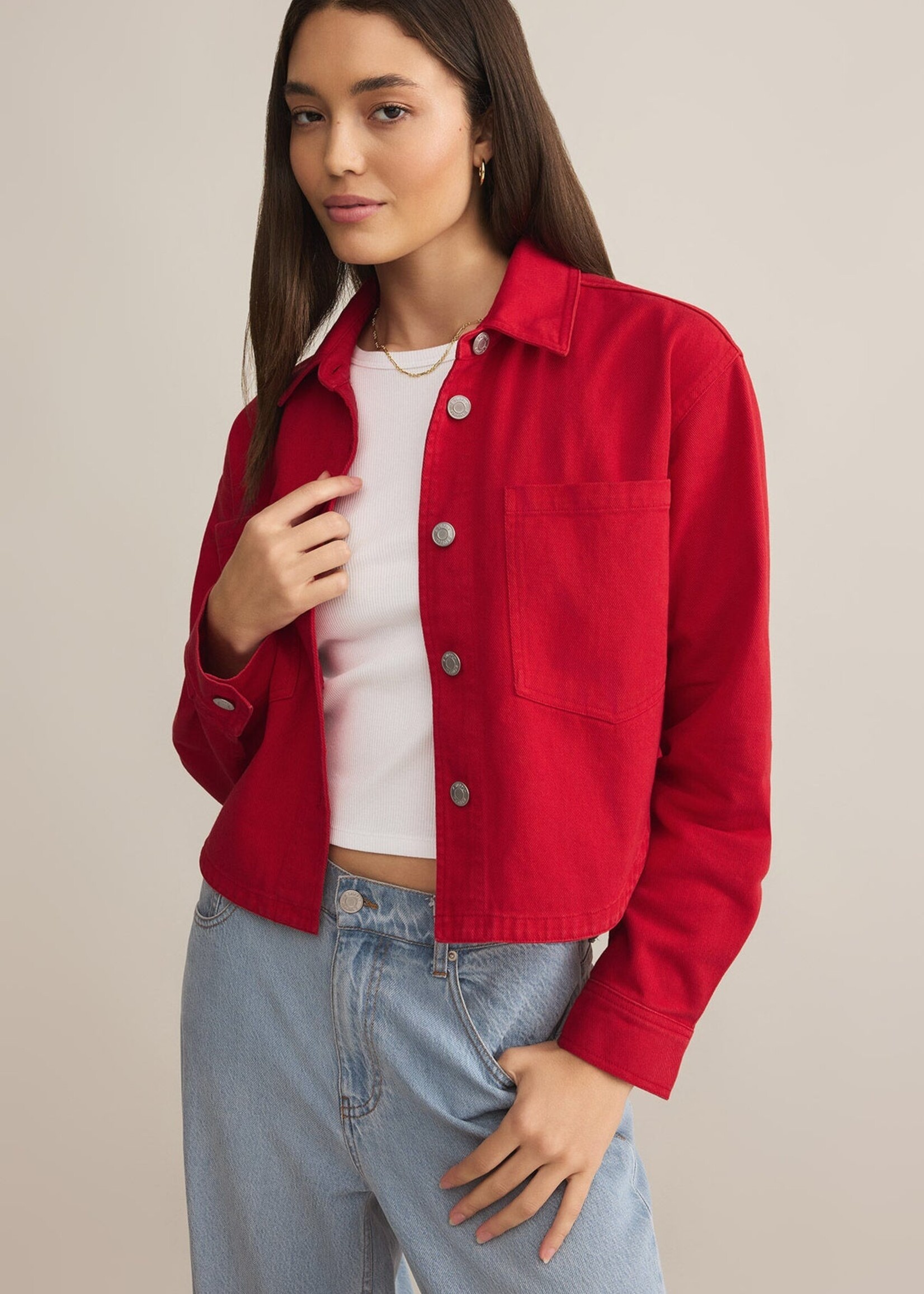 Z-Supply Z-Supply Veste Courte En Jean Pour Toute La Journée - Cherry