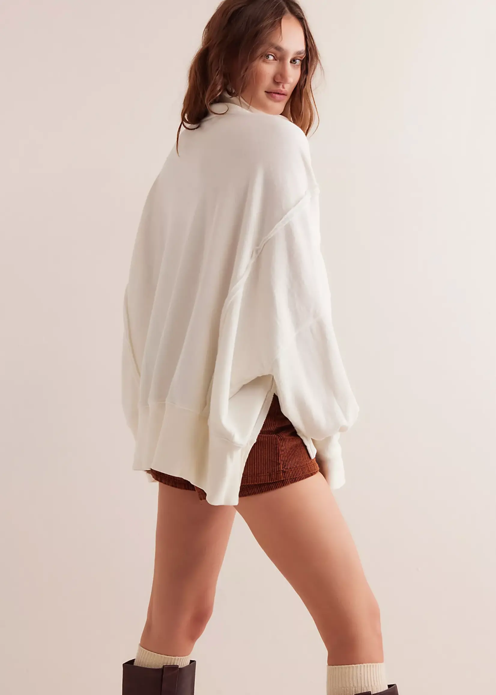 Free People Free People Camden Henley Sweatshirt - Optic White