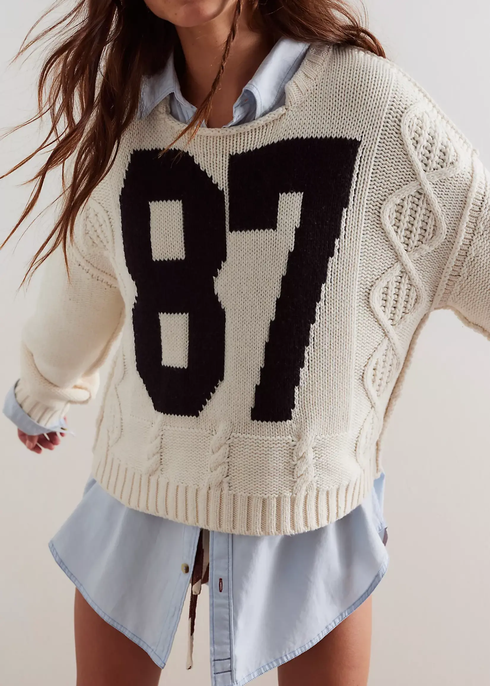 Free People Free People 87 Pullover - White Combo