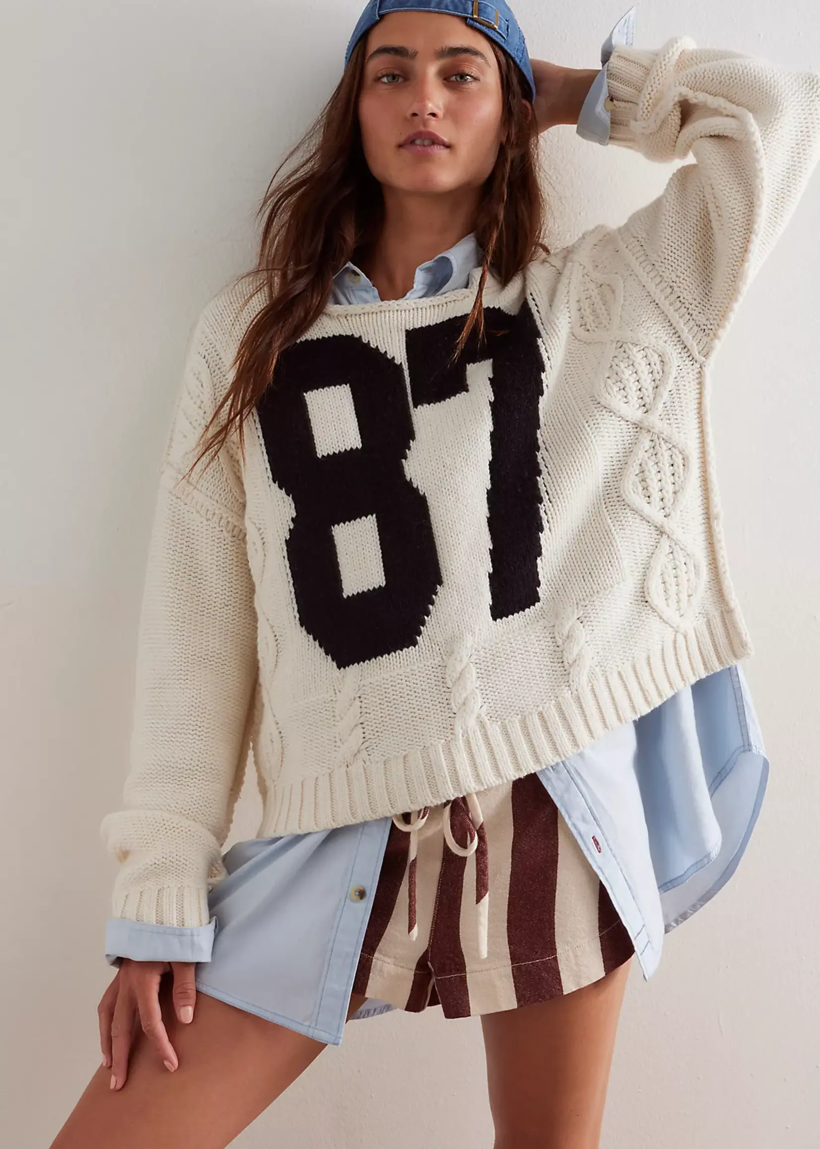 Free People Free People 87 Pullover - White Combo