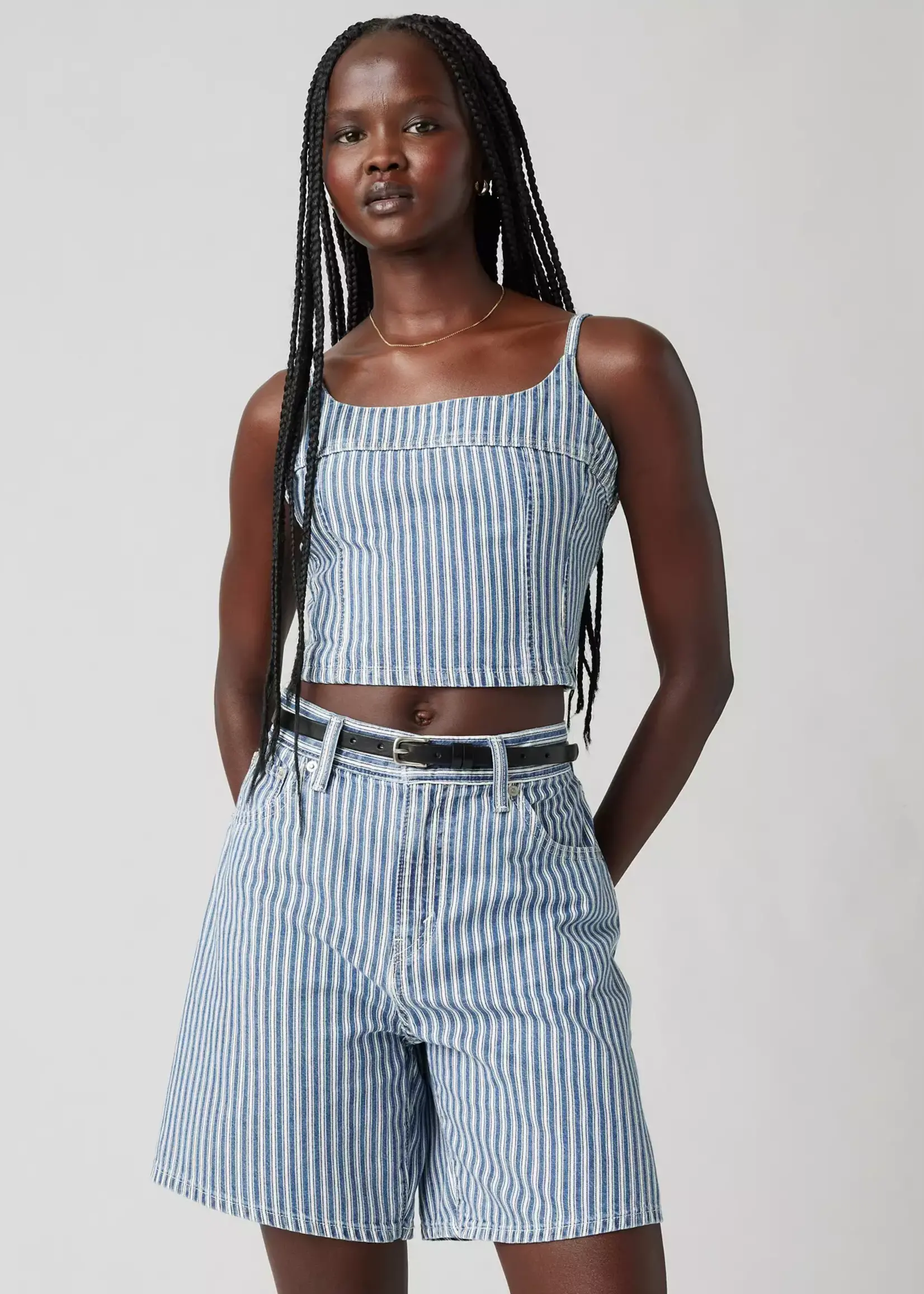 Levi's Levi's Débardeur Caraco En Jean Jadine - Mischa Stripe / Bleu