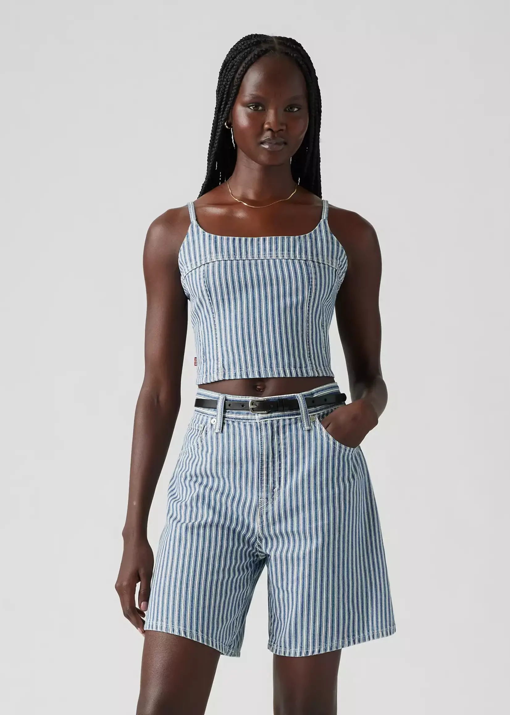 Levi's Levi's Débardeur Caraco En Jean Jadine - Mischa Stripe / Bleu