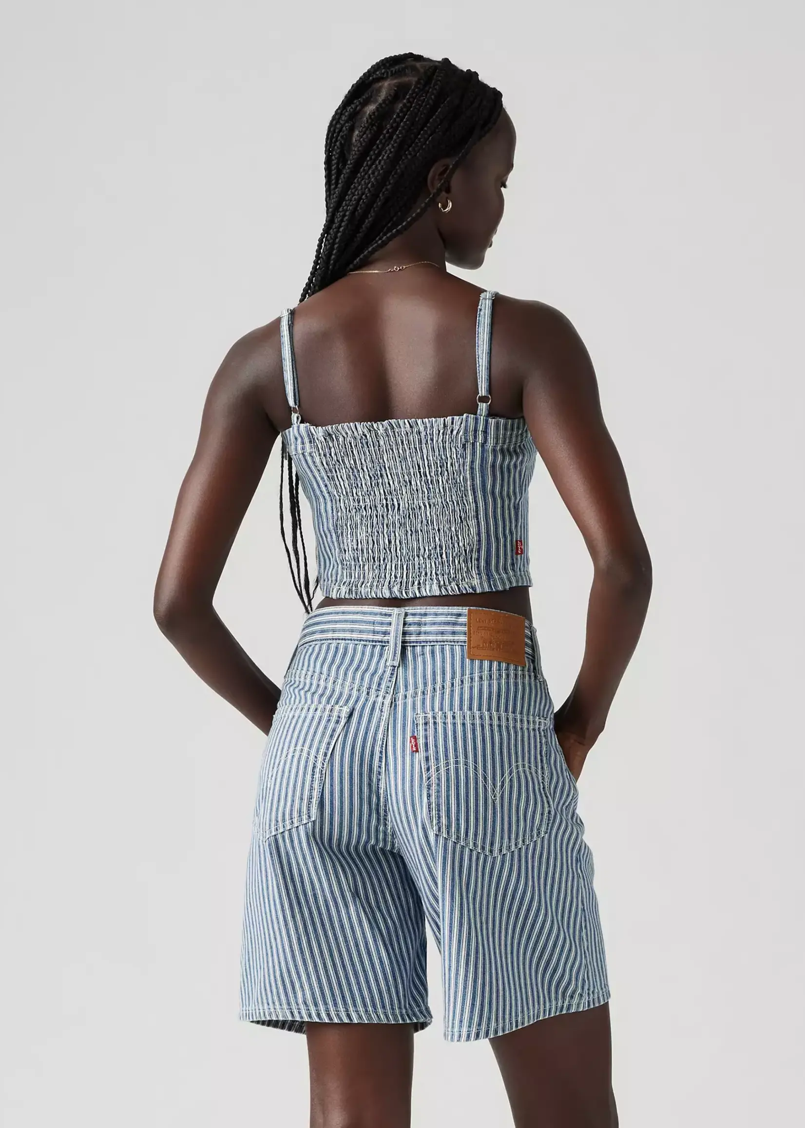 Levi's Levi's Débardeur Caraco En Jean Jadine - Mischa Stripe / Bleu