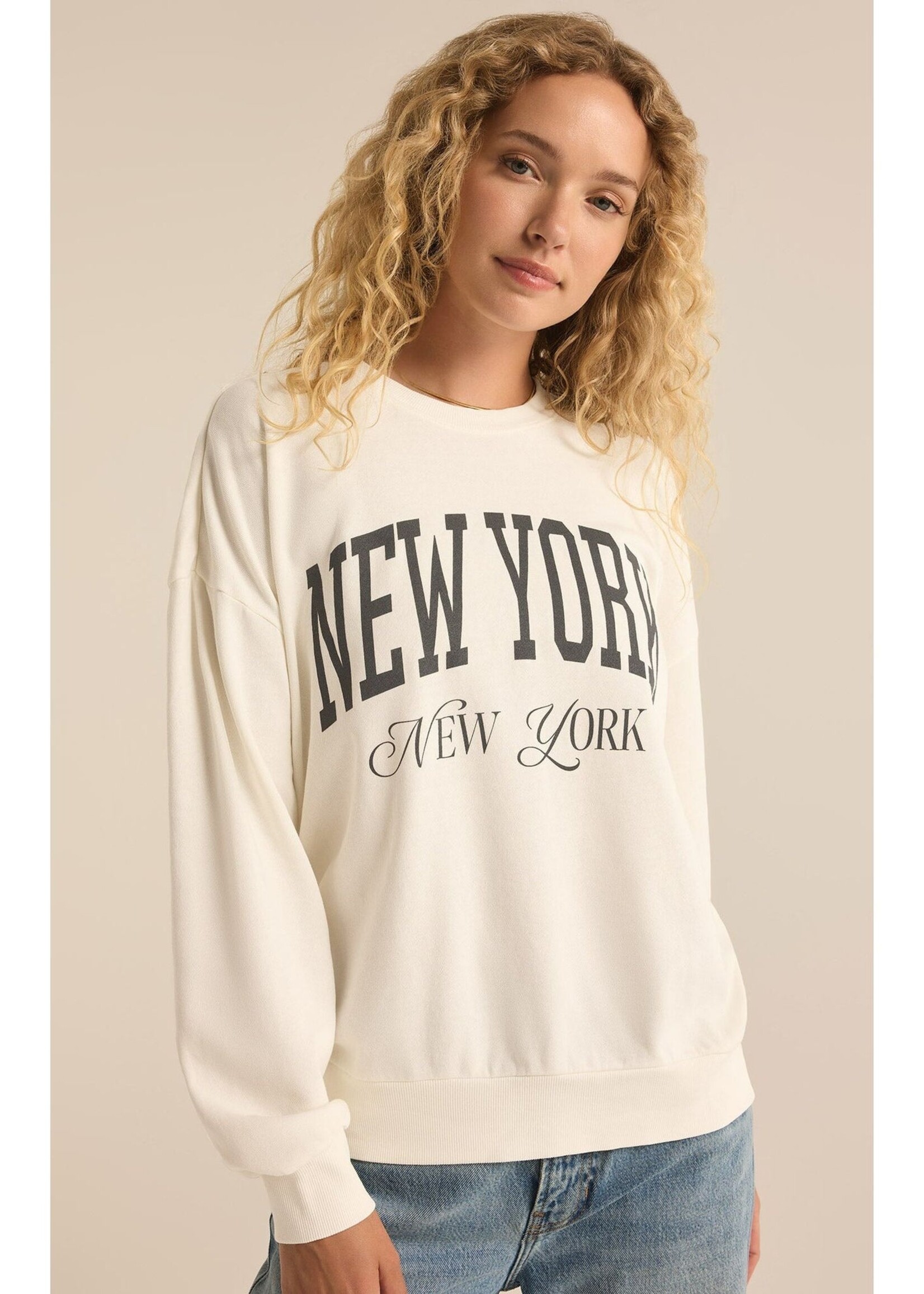 Z-Supply Z-Supply Sweat-Shirt NY Sunday - Sea Salt