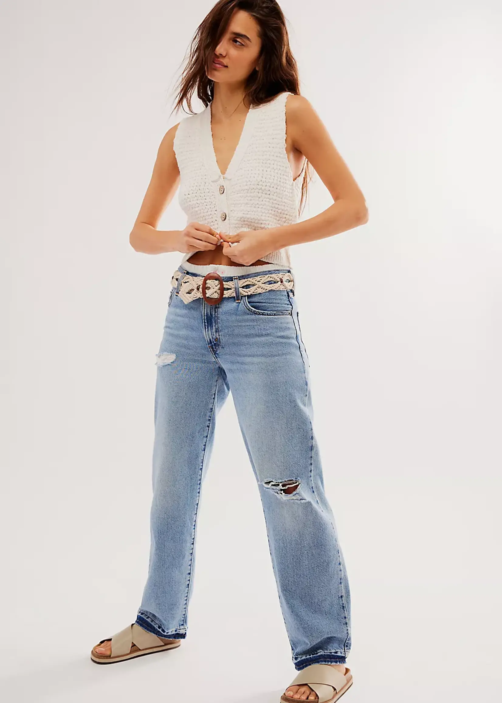 Free People Free People Gilet WTF Ava - Sugar Straw