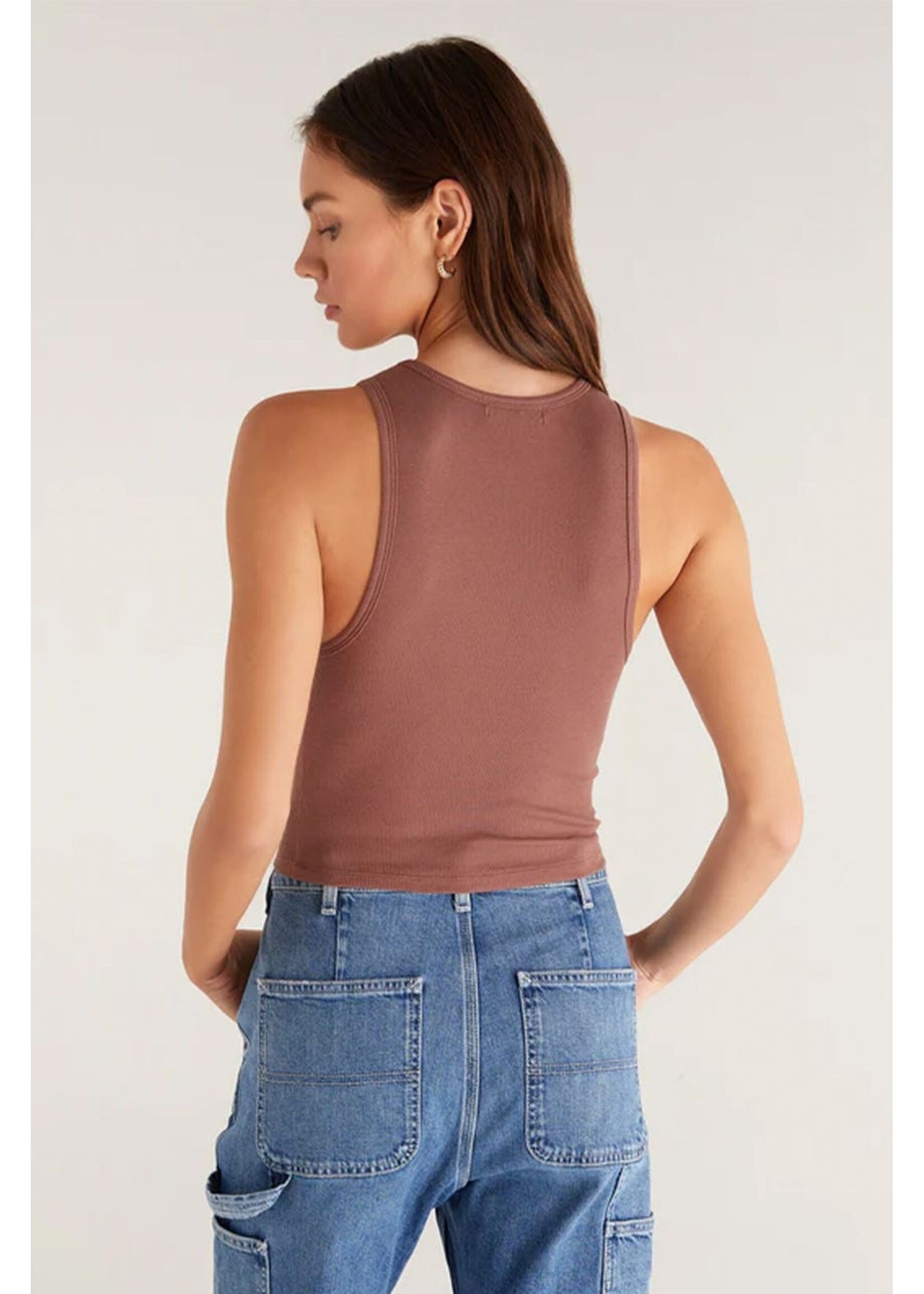 Z-Supply Z-Supply Hannah Cropped Rib Tank - Whipped Mocha